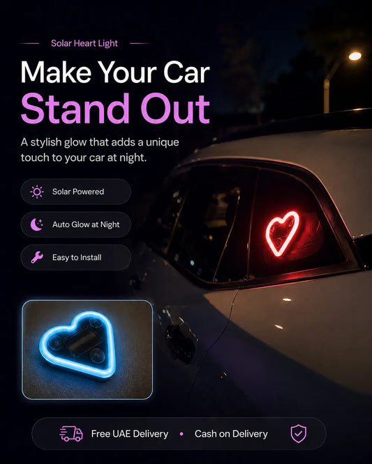 Solar Heart Car Light