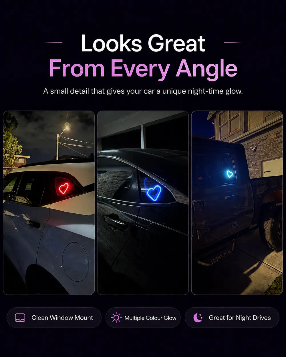 Solar Heart Car Light