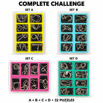 Metal Brain Puzzle Challenge – 16 or 32 Puzzles