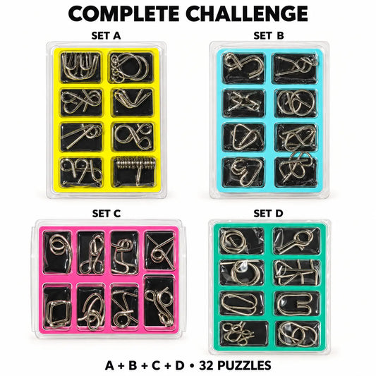 Metal Brain Puzzle Challenge – 16 or 32 Puzzles