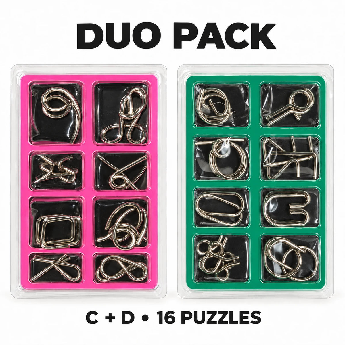 Metal Brain Puzzle Challenge – 16 or 32 Puzzles
