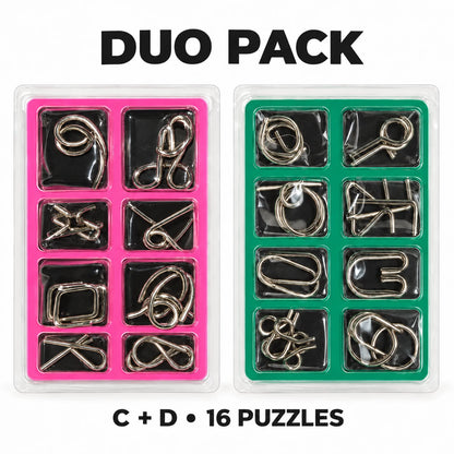Metal Brain Puzzle Challenge – 16 or 32 Puzzles